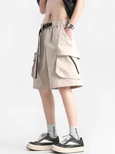 Men Casual Cargo Shorts Loose Fit Quick Dry Multi Pockets Techwear Shorts With Belt For Summer Outdoor Streetwear