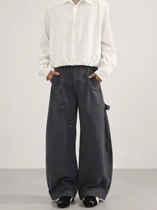 Pantaloni Cargo da Uomo Vintage Americano a Gamba Larga in Cotone Pesante Doppio Ginocchio Pantaloni da Falegname Larghi Streetwear