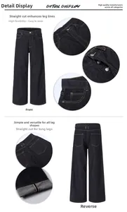 Detail der Vintage Indigo Selvedge Denim Jeans mit roter Kante und hohem Taillenschnitt