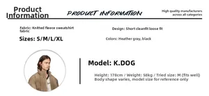 Detail showing cleanfit fleece hoodie fabric specs and fit guide for gray and black