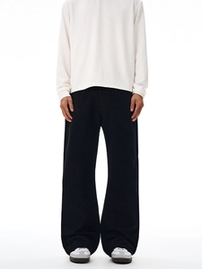 Jeans svasati uomo bianco sporco stile high street americano con taglio dritto e largo