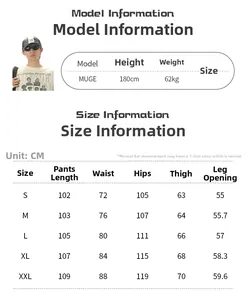 Tabella taglie per jeans in pile cleanfit con misure da S a XXL e info sul modello