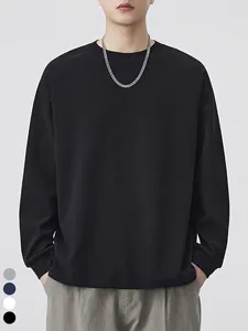Men Casual Crewneck Raglan Sleeve Sweatshirt Loose Fit Solid Color Patchwork Cotton Blend Long Sleeve Pullover Tops