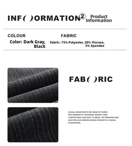 Detail of dark grey and black striped fabric textures with 75% polyester material