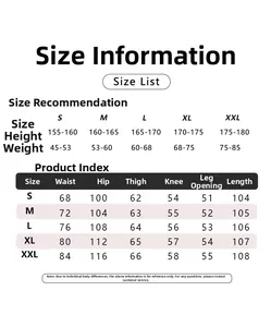 Size chart showing height, weight, and detailed measurements for vintage cargo pants