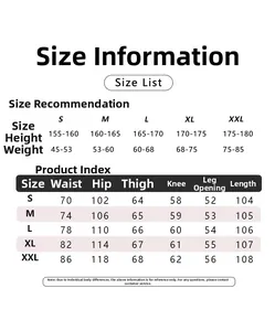 Detailed size chart for washed curved jeans including waist, length, and weight guides