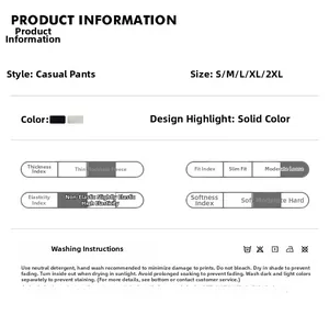 Detailed size chart and fabric specifications for white high-street flared trousers