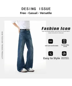 Detail der hoch taillierten schwarzen Vintage-Jeans mit modischem Katzenbart-Waschung