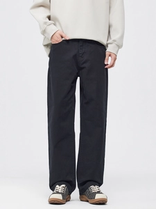 Pantalon cargo noir ample pour homme en coton épais de haute qualité