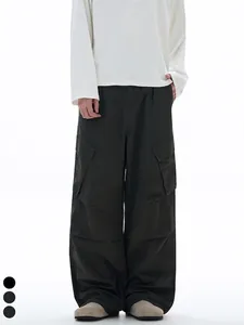 Pantaloni Cargo da Uomo American High Street Vintage con Tasche Multiple in 100% Cotone Gamba Dritta Morbida Pantaloni Casual
