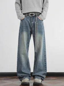 Herren Fleece Gefüttert Jeans Gerade Bein Winter Dick Denim Weit Bein Hose Vintage Waschung Casual Streetwear Herrenhose