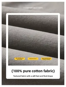 Détail du tissu 100 % coton montrant une texture douce et des motifs tissés durables