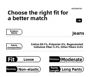Detaillierte Stoffzusammensetzung und Größenangaben für Vintage-Jeans mit heller Waschung
