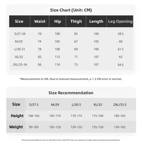 Detailed size chart for vintage washed straight pants showing S to 2XL measurements