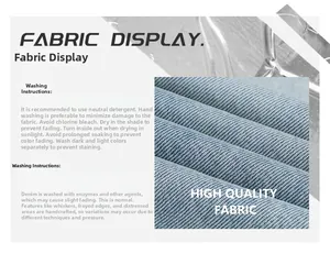Dettaglio del tessuto denim blu chiaro e dei baffi retrò di alta qualità sui jeans