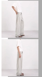 Vue latérale détaillée du pantalon cargo avec coupe 3D et coutures plissées design