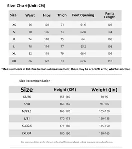 Detailed size chart for retro plaid trousers including waist and hip measurements