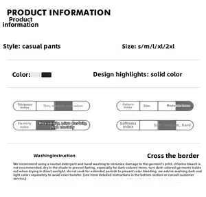 Size chart and specifications for men's quick-dry cargo pants in S-2XL and two colors