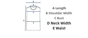 Detailed measurement guide for women's tank top showing length, shoulder, bust and waist