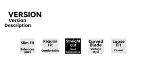 Detailed chart showing the straight fit cut among five different trouser silhouette options
