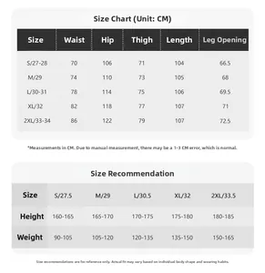 Detailed size chart for vintage high street patchwork cargo jeans with measurements