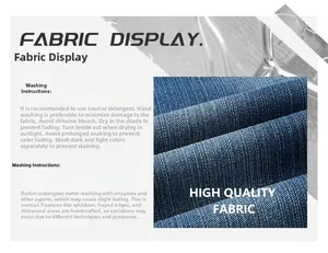 Detailed macro view of dark blue denim fabric texture and high-quality twill structure