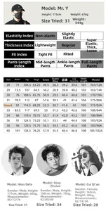 Tableau des tailles pour jeans vintage avec mesures du mannequin et guide de coupe