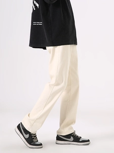 Off-white Herren-Stoffhose mit geradem Bein und bequemer Passform für einen cleanen Look