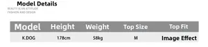 Size chart showing model information with height 178cm and weight 58kg for blue denim jeans