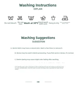 Care guide for American vintage denim pants with washing and maintenance instructions