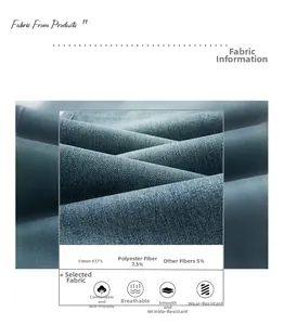 Vue macro détaillée de la texture du denim bleu montrant la composition du mélange de coton