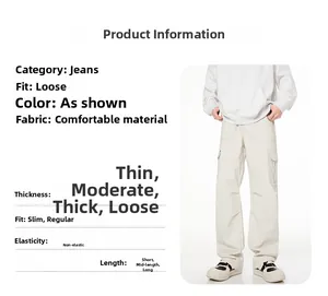 Tableau des tailles détaillé et paramètres pour pantalon cargo blanc large