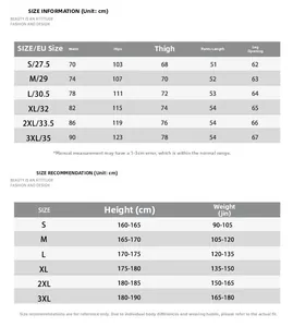 Detailed size chart for retro loose fit shorts showing waist, hip, and length in centimeters
