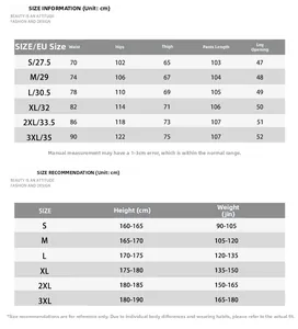 Detailed size chart for vintage washed denim jeans showing waist and hip measurements
