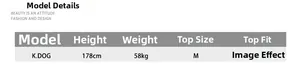 Guide des tailles jean évasé délavé avec infos mannequin 178cm 58kg taille M