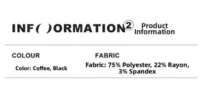 Detailed fabric composition and color info for straight trousers in coffee and black