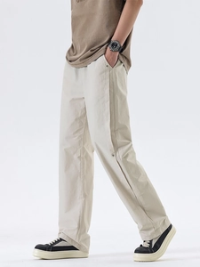Lässige Herren-Hose mit geradem Bein in hellem Khaki für amerikanischen High-Street-Style