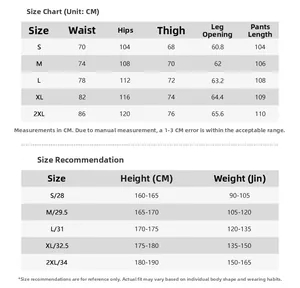 Size chart for vintage loose jeans showing waist, hip, and length measurements in cm
