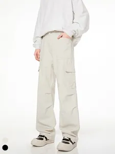Pantalon Cargo Homme Ample Jambe Droite Multi-poches Coton Streetwear Pantalon Décontracté High Street Fashion Jambe Large