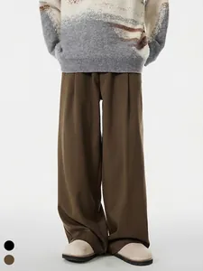 Men's Minimalist Wide Leg Casual Pants Loose Straight Drape Trousers High Waist Urban Style Fashion Long Slacks