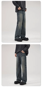 Detailansicht der locker geschnittenen Herren-Jeans im amerikanischen Retro-Stil