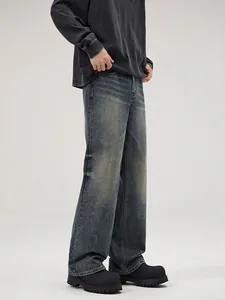 Amerikanische Vintage Washed Denim Jeans Herren Streetwear Locker Gerade Weites Bein Cleanfit Casual Baumwollhose Für Junge Erwachsene
