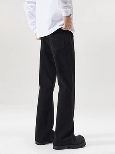 Men's slim fit black flare jeans with premium stretch fabric and sleek casual silhouette