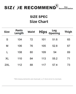 Size chart showing S to 2XL measurements for American high street carpenter work pants