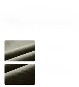 Detail of pea green 100% cotton fabric with twill texture for cargo pants