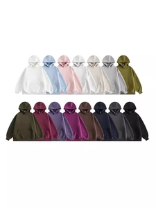 Heavyweight solid color hoodies with drop shoulder design in various colors for men and women