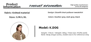 Size guide and model details for the cleanfit short hooded sweatshirt in earth tones