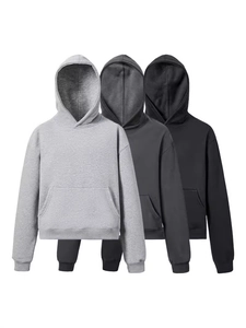 Cleanfit heavy cotton hoodie set in light grey, dark grey, and black colors