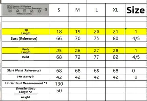 Tableau des tailles détaillé et étiquettes pour bikini sexy dos nu deux pièces