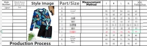 Size guide table for women long sleeve surfboard swimsuit set showing S to XXL dimensions